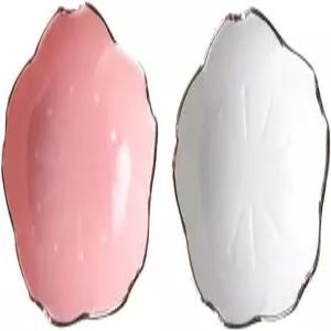 GSHLLO 2개 미니 플라워 세라믹 그릇 작은 잉크 접시 도자기 쓰기 브러시 홀더 캘리그라피 받침대 다기능