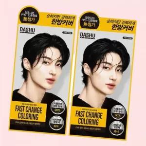 다슈 컬러 패스트 체인지 새치전용 염색제 흑색 2개 4624327