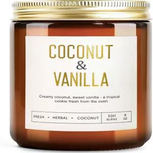 코코넛 바닐라 캔들 가정용 천연 소이 9 오래 지속되는 왁스 테라피 선물 세트 여성 스파를 위한 편안한