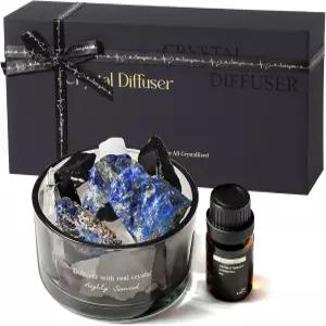 홈 욕실 사무실용 에센셜 오일이 함유된 크리스탈 스톤 아로마 디퓨저 데코 향수 2 in 1 시크 테라피 선물