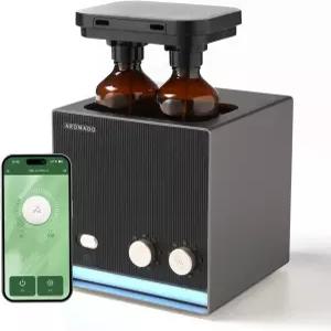 듀얼 노즐이 장착된 아로마닷 스마트 워터리스 에센셜 오일 디퓨저 8가지 타이머 설정 9가지 미스트 레벨