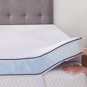수슬리피 2인치 메모리 폼 매트리스 탈착식 소프트 커버 형 쿨링 패드 및 압력 를 위한 휴대용 침대 탑퍼