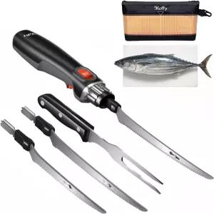 코피 슬라이스마스터 무선 전기 필렛 나이프 45W 고압 토크 모터 9.3인치 및 11.1인치 티타늄 코팅