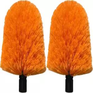 2팩 트위스트온 코브웹 더스터 헤드 표준 3/4인치 나사식 폴 부착물 스파이더 브러시로 야외 및 실내