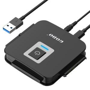[미국배송] GOODO SATA /IDE에서 USB 3.0 어댑터 IDE 하드 드라이브 어댑터 키트 2.5/3.5인치용 케이블 컨버터 및 HDD /SSD 5.25 CD-ROM / DVD-ROM 12V /2A 전원 포함