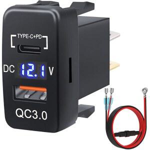USB 차량용 충전기 소켓 빠른 충전 3 0 및 PD 12V/24V ta 차량용 USB C 포트 전원 콘센트 어댑터