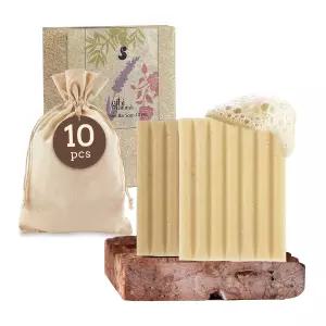 기비 여행용 사이즈 비누 캠핑 및 게스트용 바 10개 팩 컴팩트하고 휴대하기 좋은 핸드 모든 피부 타입에