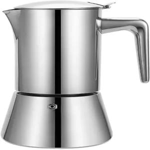 Wenczer 4컵 식품 등급 강화 스테인리스 스틸 모카 포트 - 코팅되지 않은 이탈리아 그레카 에스프레소