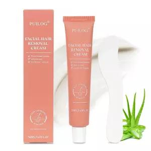 여성용 안면 제모 크림 얼굴용 5분 무통 턱 윗입술 원치 않는 가정용 민감성 피부 1.69fl.oz