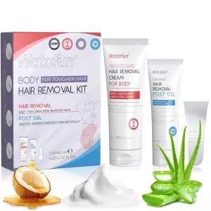 민감성 피부를 위한 알로에 젤이 함유된 여성용 와토펀 바디 제모 크림 팔 겨드랑이 다리 가슴 및 비키니