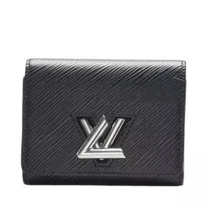 [중고명품] 블랙 카프스킨 에삐 트위스트 컴팩트 여성 반지갑 M64414