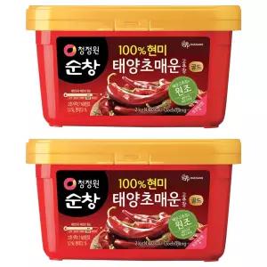 청정원순창 100% 현미 태양초 매운 고추장 골드, 2kg, 2개