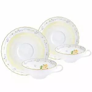 노리다케 젠플라워 골드림 티잔 180ml 2인조 찻잔 선물세트