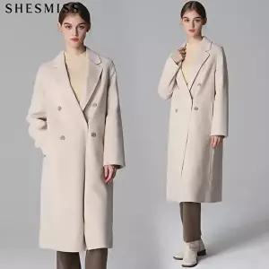 [쉬즈미스][쉬즈미스(SHESMISS)] 울 히든 스냅 버튼 핸드메이드 코트 (택가격:498000원)