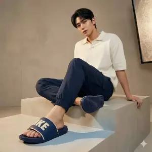 [나이키][나코탭] 나이키 오프코트 슬라이드 네이비 데일리 남성 슬리퍼(남편선물/고급슬리퍼)