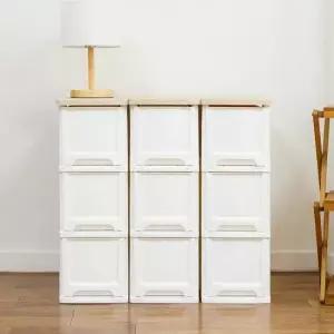 아트박스 보노하우스 어반 우드상판 슬림서랍장 3단