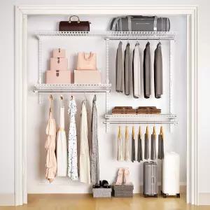 빌락싱 와이어 옷장 정리 시스템 벽걸이형 침실용 4.4피트 맞춤 키트 세탁 머드룸 차고 지하실 의류 신발