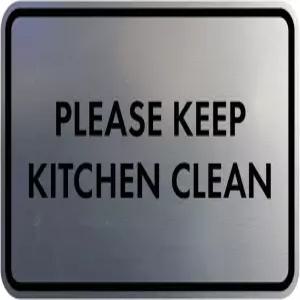 클래식 액자 주방 청결 유지 표지판 (브러쉬 실버) - 작은 1팩