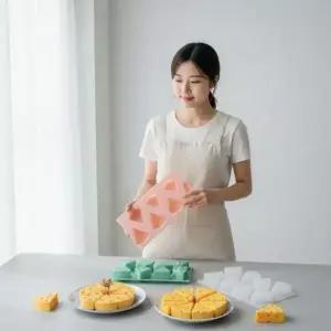 [콩심팥심]귀여운 치즈 모양 실리콘 몰드 비누 만들기 소형 DIY 틀 베이킹 도구