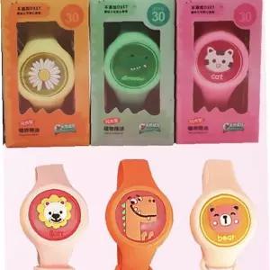 어린이 야외 활동 모기 퇴치 손목 착용 발광 다이오드 불빛 캐릭터 팔찌 밴드