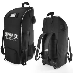 SUPRANICE 야구 포수 기어 백 장비 가방 바퀴 달린 배트 TBall 소프트볼 성인용 블랙 내구성 있는 폴리에스