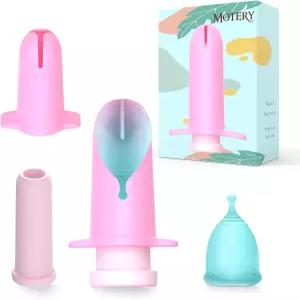 Mottery 여성 생리컵 어플리케이터 사용하기 쉽고 적 살균기 겸용