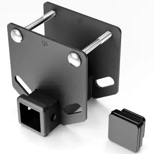 RV 범퍼 히치 리시버 2인치 견인 트레일러 4인치 x 사각 후방 빔 장착 캠핑카 화물 운반 자전거 랙 타이어