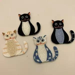 자수 고양이 와펜 캐릭터 동물 다리미 패치 의류 장식