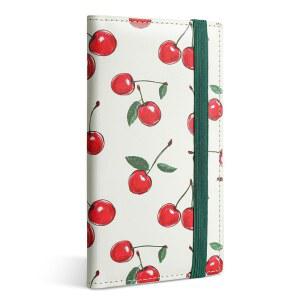 개인 수표책용 야닉 수표책 커버, 펜 홀더가 있는 홀더, 중복 검사용 투명 플라스틱 칸막이 내장 (크림 체리)