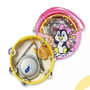 영창 리듬 악기 세트 탬버린 포함 4종 원형 핑크 어린이날 단체 선물 교구