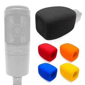 [미국배송] VOARMAKS AT2020 윈드스크린 폼 마이크 커버 오디오 테크니카 AT2035 AT2040 AT2050 ATR2500 ATR2500X AT4040 AT4033A AT4050 BP40 직사각형 프리즘 팝 필터 1개 블랙