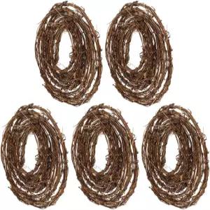 BATSVEVE 5pcs 수제 천연 라탄 화환 공예 결혼식 홈 데코 현관 벽난로 주방 캐비닛 및 벽 장식용 소박한