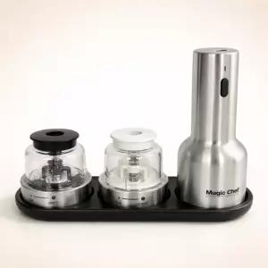 매직쉐프 전동 그라인더 소금 후추 페퍼밀 스테인레스 실버풀세트