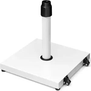 42파운드 파티오 엄브렐러 베이스 롤러 풀사이드 발코니 방풍 설계 흰색이 있는 데크용 헤비 듀티 야외