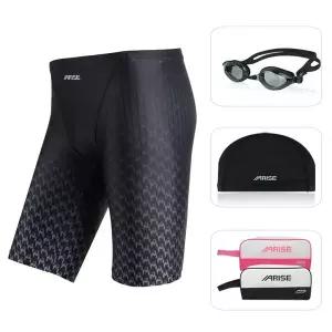[아웃도어스/어라이즈](ASIM445BGCB) 빅사이즈 남성5부수영복+수경+수모+가방 4종세트