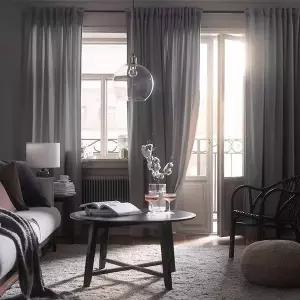 [이케아] 산스빙엘 커튼한쌍 그레이 135x250cm