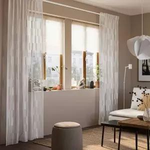 [이케아] 베리네일리카 망사커튼한쌍 화이트. 145x250cm