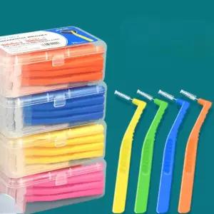 교정용 치간 브러쉬 20개입 L자형 틈새 교정기용 특수 세정