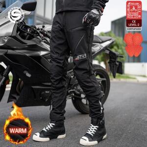 SFK 남성용 오토바이 바지 겨울용 보온용 플러프 안감 방풍 방수 라이딩 CE 보호 액세서리 포함