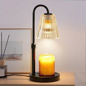 타이머 디머가 장착된 브리버 전기 캔들 워머 램프, 병 캔들을 위한 조절 가능한 높이 왁스 멜터 워머, 새로운 홈 데코를 하우스 워밍 선물, 여성을 생일 검은색 나무 베이스