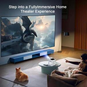 넷플릭스 유튜브 프로젝터 8인치 터치 4K 1080P 와이파이 블루투스 안드로이드 호환 iOS 미러링 ° 플립 HD