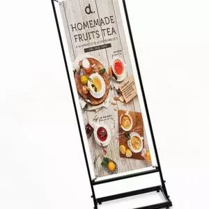 가게 홍보용 아이언배너 흑색 양면인쇄 간판 포스터 진열 광고 배너 현수막 거치대