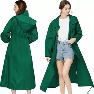 여성용 SOPPY 레인코트 하이킹 여행 야외용 롱 방수 경량 후드 레인 재킷