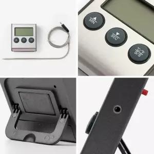 타이머 고기온도계 실버 바베큐 요리오븐온도계 스테이크 바비큐 침온도계 탐침 내부 심부 그릴