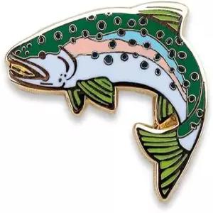 무지개 송어 에나멜 핀 - 라펠 배지