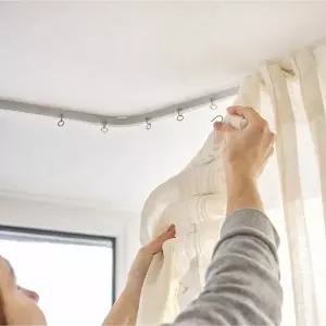 셀링온 곡선 커튼레일샤워봉 압축 커텐 탈의실 코너형 커브형 부스 목욕 투명