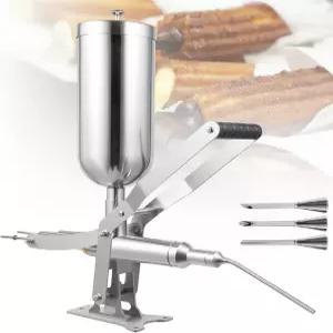 5L 스테인리스 스틸 수동 도넛 츄러스 충전기 - 베이커리 및 디저트 상점을 위한 4개의 미끄럼 방지 노즐이