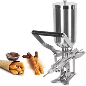 수동 도넛 필러 츄로 메이커 - 상업용 주방용 5L 스테인리스 디저트 충전기 크림 잼 페이스트 충전에