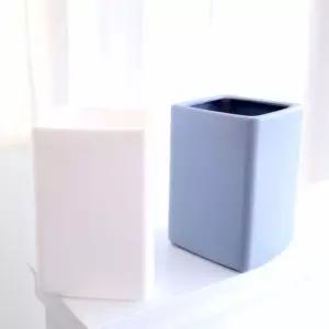 대형 플라스틱 화분 화이트 가벼운 세로긴사각화분 프라 깔끔한 디자인 인테리어 카페 장식 깊은 세로긴 긴