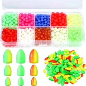 버칸몬월 1000개 낚시 구슬 모듬 세트 및 108개 폼 플로트 3 사이즈 폼파노 5mm 원형 글로우 리그 소금물